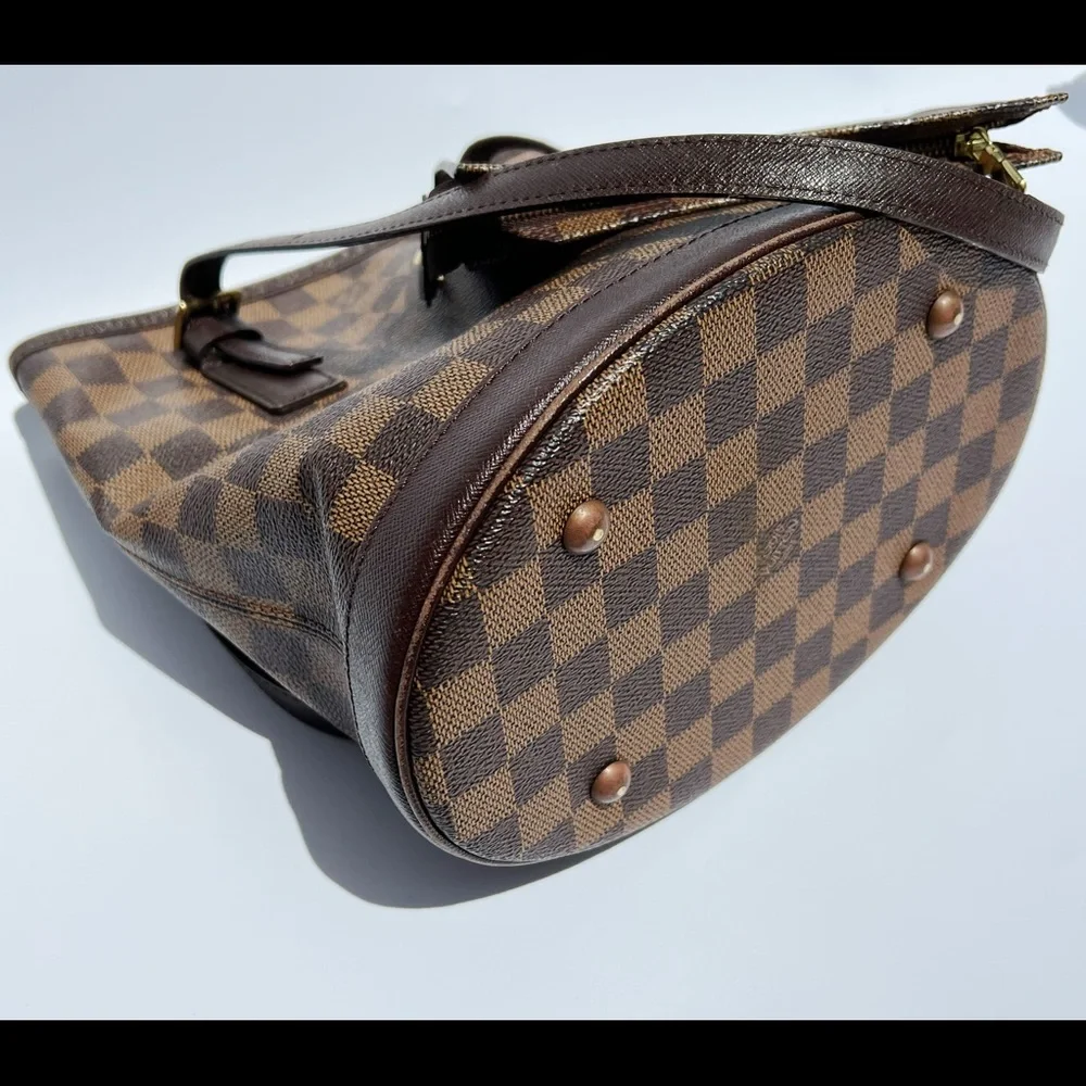 Authentic✅ Louis Vuitton Damier Marais Bucket Shoulder Bag + Zip Pouch - Picture 5 of 12